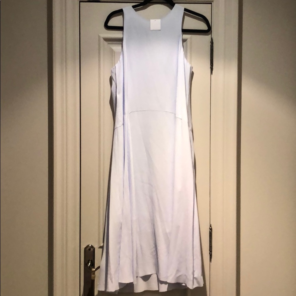 Pale blue silk dress